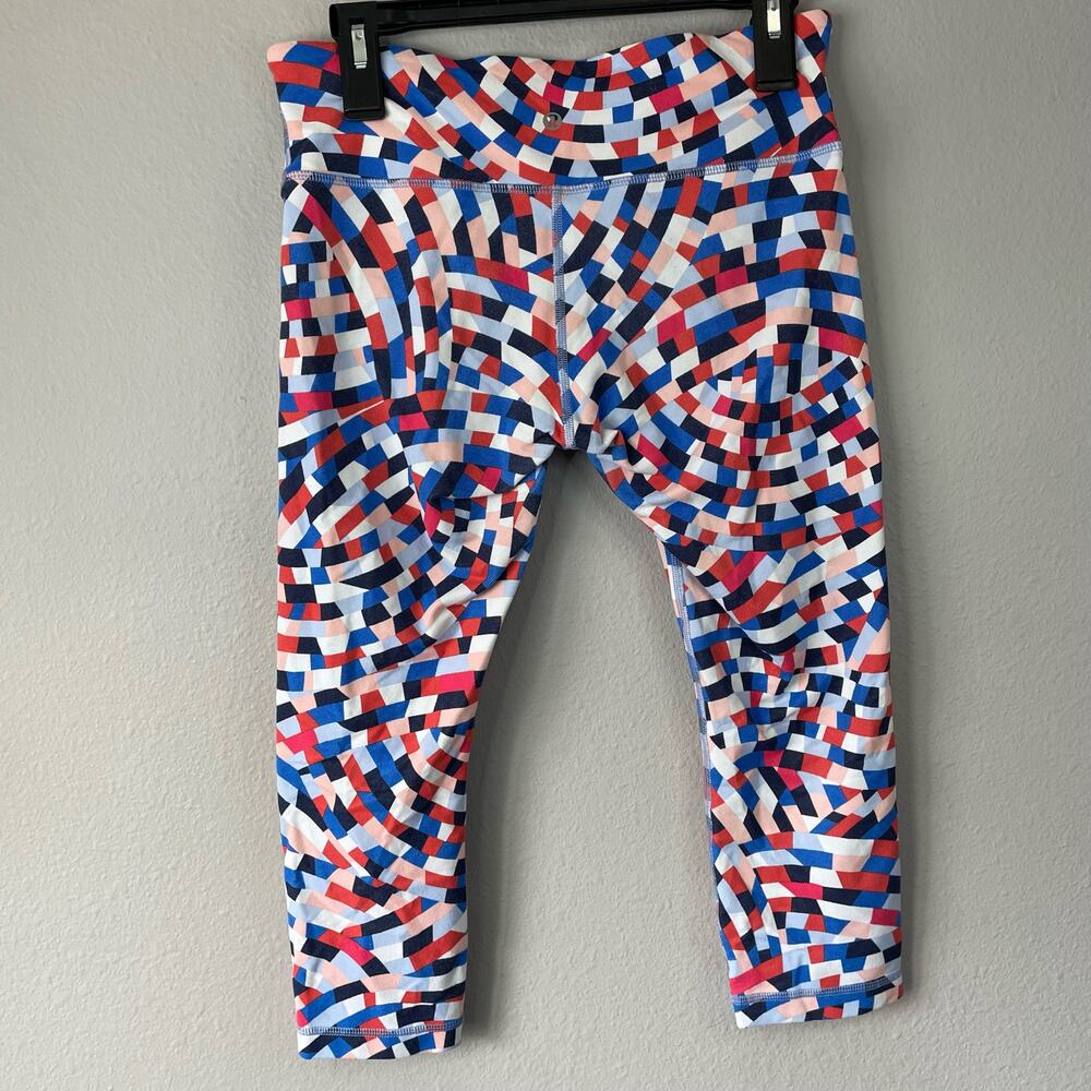 Lululemon Wunder Under Crop III 10 Capoeira Multi Activewear 21" - Picture 4 of 6